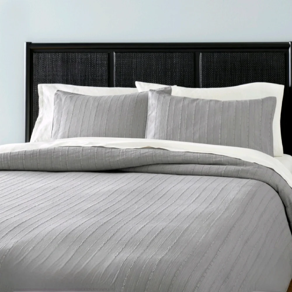 Hearth & Hand w/Magnolia King Washed Loop Stripe Duvet Cover Bedding set…